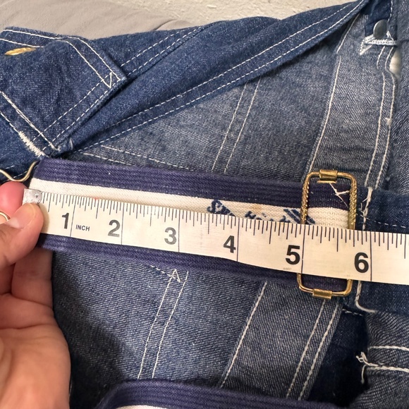 Vintage Carter's Watch The Wear Overalls Adjustable‎ Blue Denim Altered READ - Picture 12 of 16